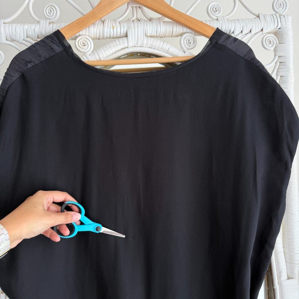 Pas de Calais Tunic Dress One Size Black Burnout Textured Crinkled Avant Garde - Picture 10 of 13